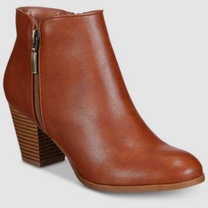 Style & Co | Jamila Cognac Leather Booties
